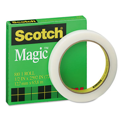 Picture of 3M 810122592 Magic Office Tape  1/2&amp;apos;&amp;apos; x 72 Yards  3&amp;apos;&amp;apos; Core  Clear