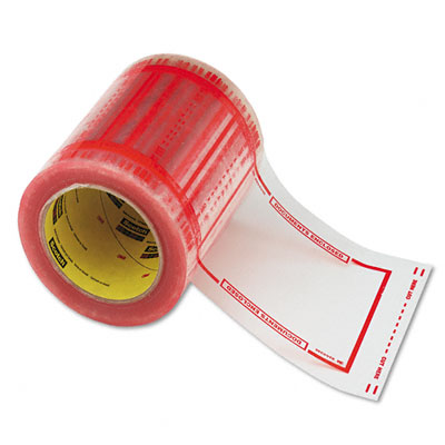 Picture of 3M 82405 Pouch Tape Shpg. Doc. Protect System  5&amp;apos;&amp;apos; x 6&amp;apos;&amp;apos;  Clear w/Orange Border  500/roll