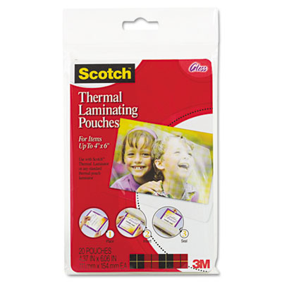 Picture of 3M TP590020 Photo size thermal laminating pouches  5 mil  6 x 4  20/pack