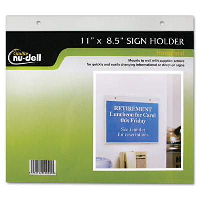 Picture of Nu-Dell 38008Z Clear Plastic Sign Holder  Wall Mount  8 1/2 x 11