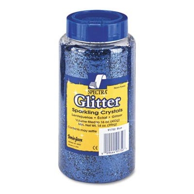 Picture of Pacon 91750 Spectra Plastic Glitter Crystals  .04 Hexagons  16 oz. Jar  Blue