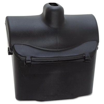 253200BLA Lobby Pro Upright Dust Pan  w/Cover  12 1/2''W  Plastic Pan/Metal Handle  Black -  Rcp