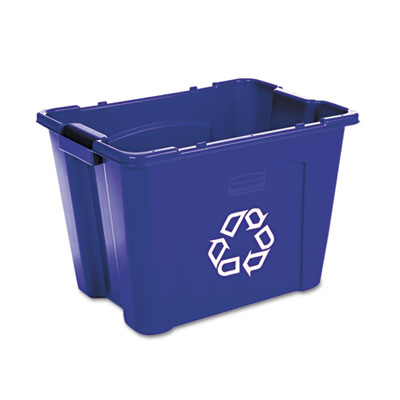 Picture of Rcp 571473BE Stacking Recycle Bin  Rectangular  Polyethylene  14 gal  Blue