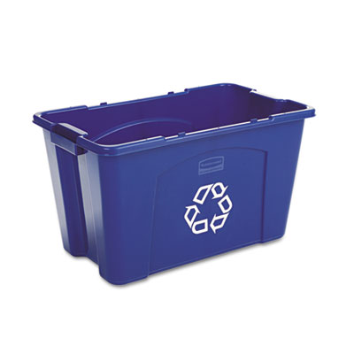 Picture of Rcp 571873BE Stacking Recycle Bin  Rectangular  Polyethylene  18 gal  Blue