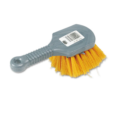 Picture of Rcp 9B29 Pot Scrubber Brush  8 Plastic Handle  Gray Handle w/Yellow Bristles