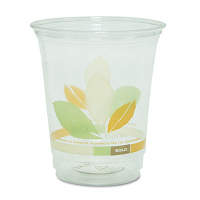 Picture of Solo RTP12J9036PK Bare RPET Cold Cups  Clear w/Leaf Design  12 oz.  50/Pack