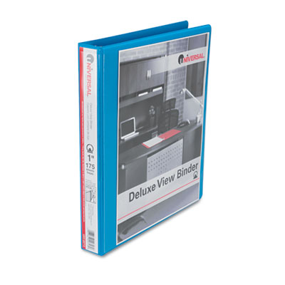 20713 Deluxe Round Ring Vinyl View Binder  1'' Capacity  Light Blue