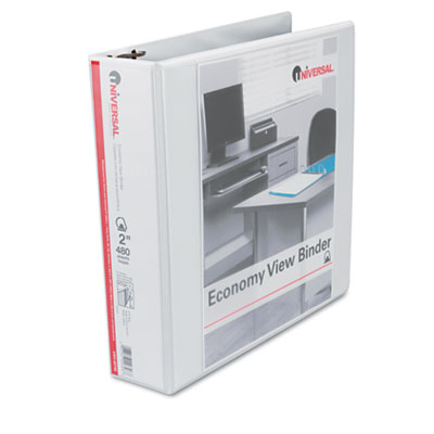 20746 Economy D-Ring Vinyl View Binder 2'' Capacity White