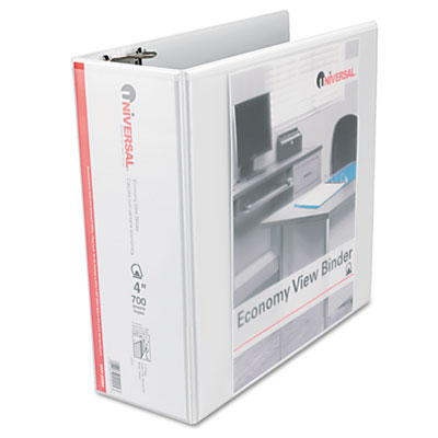 20994 Economy D-Ring Vinyl View Binder 4'' Capacity White