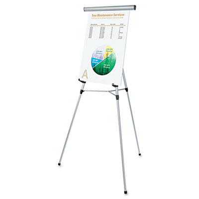 Picture of Universal 43050 3-Leg Telescoping Easel with Pad Retainer  Adjusts 34&amp;apos;&amp;apos; to 64&amp;apos;&amp;apos;  Aluminum  Silver
