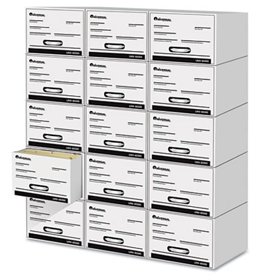 Picture of Universal 85300 Heavy-Duty Storage Box Drawer  Letter  12 1/2 x 24 x 10 1/4  White  6/Carton