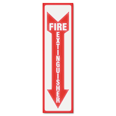 Picture of Us Stamp 4793 Glow In The Dark Sign  4 x 13  Red Glow  Fire Extinguisher