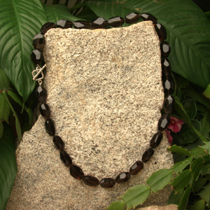 24 in. Faceted Smokey Quartz Necklace