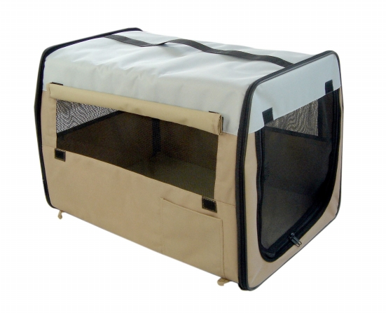 Kahki Folding Zippered Easy Pet Crate - SM