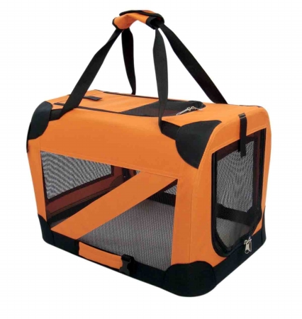 Picture of Pet Life H2ORSM Orange 360 Degrees Vista Folding Soft Crate - SM