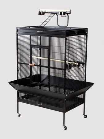 Picture of Prevue Pet Products 3153BLK 30 in. x 22 in. x 63 in. Wrought Iron Select Cage - Black