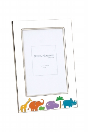 Reed and Barton 3206263000  Jungle Parade Picture Frame - Silverplate - 4x6 and 6 1/4x4 3/8H