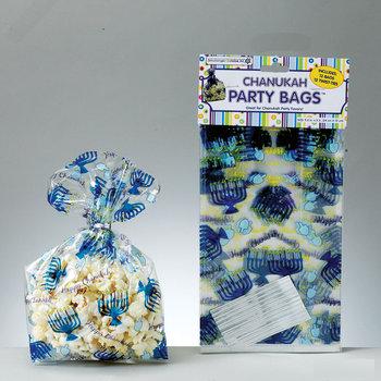 Picture of Rite Lite 10411 Chanukah Cellophane Party Bags with Twist Ties - Pack Of 12