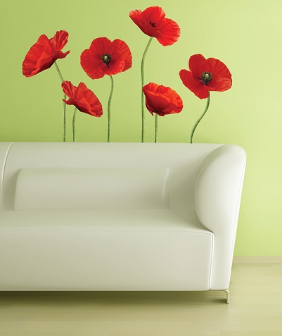 Picture of RoomMates RMK1729GM Poppies at Play Peel and Stick Giant Wall Decals