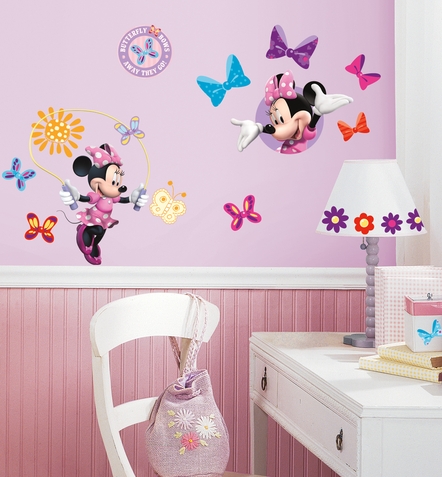 Picture of RoomMates RMK1666SCS Mickey and Friends - Minnie Bow-Tique Peel and Stick Wall Decals