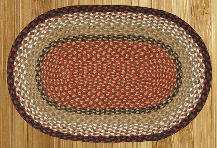 Picture of Capitol Earth Rugs 04-019 Burgundy-Mustard Jute Braided Rug