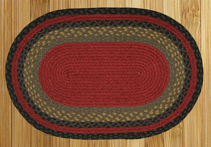 Picture of Capitol Earth Rugs 05-238 Burgundy-Olive-Charcoal Jute Braided Rug