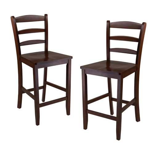 Set of 2 24 in. Counter Ladder Back Stool