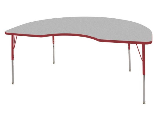 Early Childhood Resource ELR-14104-GRD-SS 48 in. x 72 in. Gray Kidney Adjustable Activity Table with Red Edge and Red St