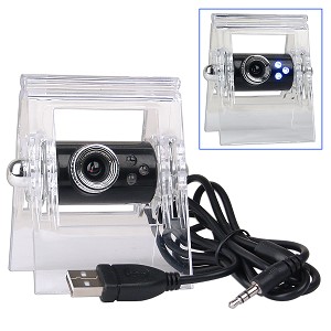 Picture of Next Products 85491 USB 2.0 Smart Webcam with 3 LEDs Built-in Microphone and Laptop LCD Clip-On in Black