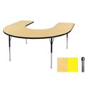 Early Childhood Resource ELR-14103-MMYE-C 60 in. x 66 in. Maple Horseshoe Adjustable Activity Table with Yellow Chunky L Early Childhood Resource ELR-14103-MMYE-C 60 in. x 66 in. Maple Horseshoe Adjustable Activity Table with Yellow Chunky L