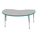 Early Childhood Resource ELR-14104-GGN-SB 48 in. x 72 in. Gray Kidney Adjustable Activity Table with Green Edge and Gree Early Childhood Resource ELR-14104-GGN-SB 48 in. x 72 in. Gray Kidney Adjustable Activity Table with Green Edge and Gree