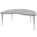 Early Childhood Resource ELR-14104-GGN-SS 48 in. x 72 in. Gray Kidney Adjustable Activity Table with Green Edge and Gree Early Childhood Resource ELR-14104-GGN-SS 48 in. x 72 in. Gray Kidney Adjustable Activity Table with Green Edge and Gree