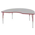 Early Childhood Resource ELR-14104-GRD-SS 48 in. x 72 in. Gray Kidney Adjustable Activity Table with Red Edge and Red St Early Childhood Resource ELR-14104-GRD-SS 48 in. x 72 in. Gray Kidney Adjustable Activity Table with Red Edge and Red St