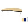 Early Childhood Resource ELR-14104-MMBL-SB 48 in. x 72 in. Maple Kidney Adjustable Activity Table with Maple Edge and Bl Early Childhood Resource ELR-14104-MMBL-SB 48 in. x 72 in. Maple Kidney Adjustable Activity Table with Maple Edge and Bl