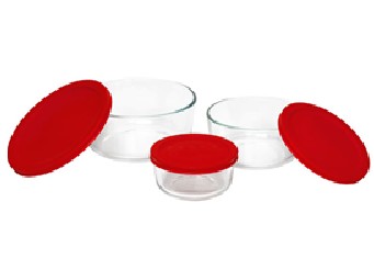 Picture of Pyrex 1075458 6pc Storage Set with Red Covers