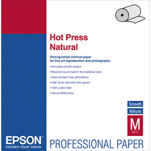 Epson S042323 Hot Press Natural Fine Art Paper 17'' x 50 ft Roll