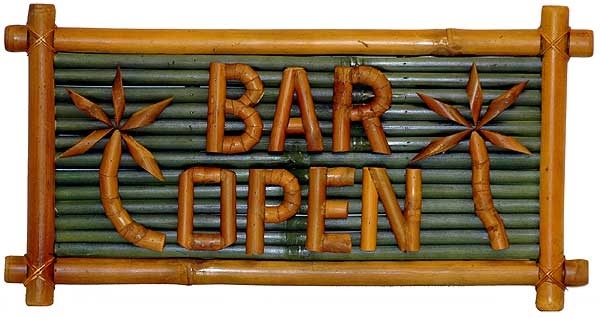 Picture of Bamboo54 5619 Small Bar Open Sign - Natural Bamboo