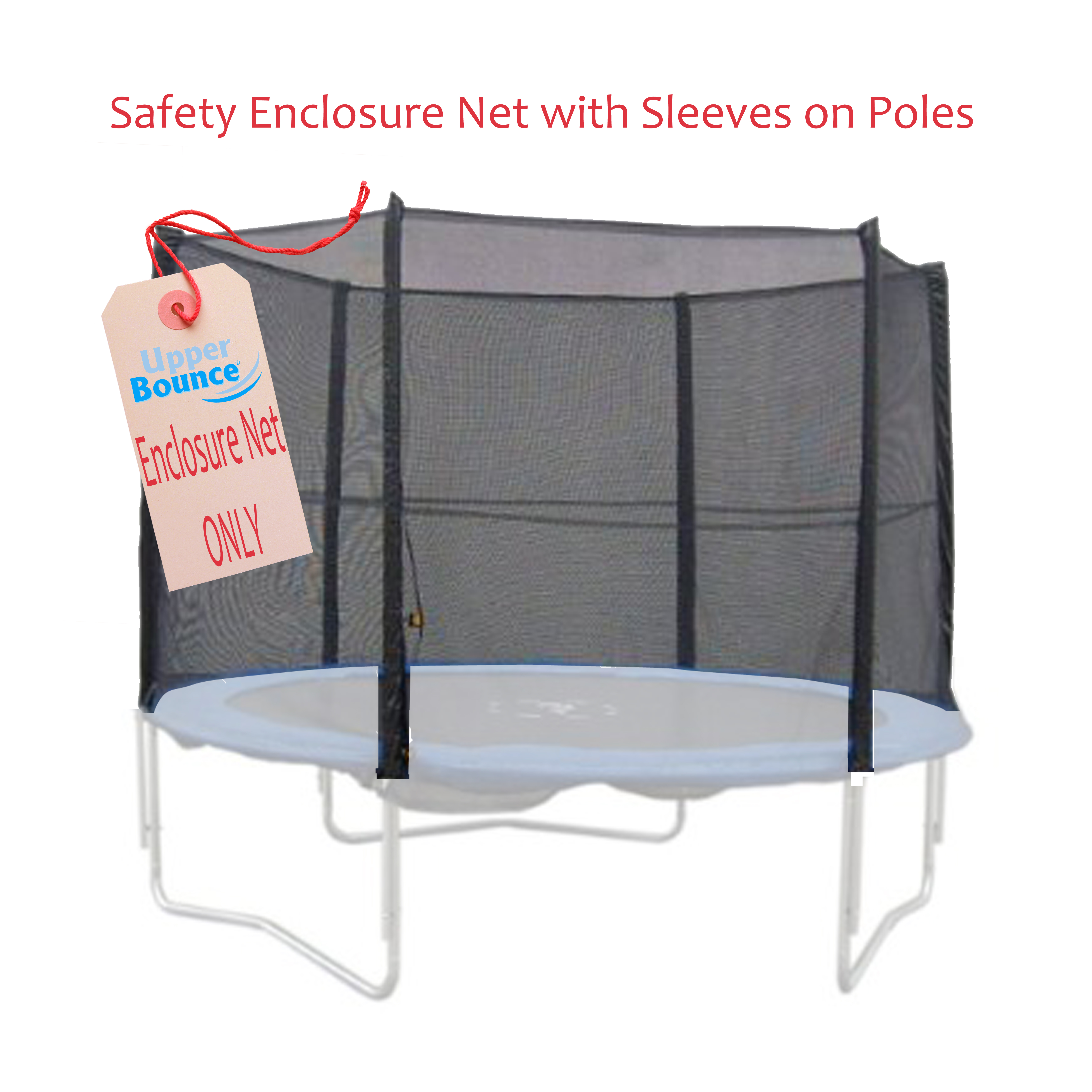 Upper Bounce UBNET-15-6-OS 15 ft. - Framed - Trampoline Enclosure Net Fit For 6 Stright Poles