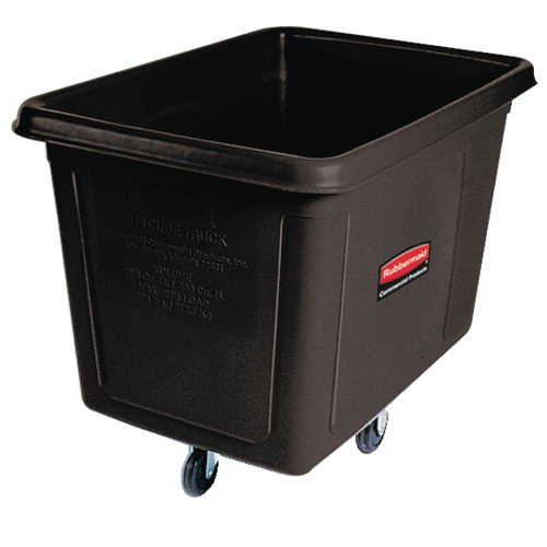 Laundry and Waste Collection Cube Truck - Black - Rubbermaid Commercial Products RCP 4619 BLA