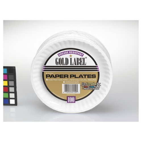 Picture of Ajm AJM CP6OAWH Coated Paper Plate Gold Label 6 in.