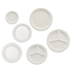 Picture of Huhtamaki HUH VESTRY 3-Comparents Paper Plate 10.25 in. White - 500-Case