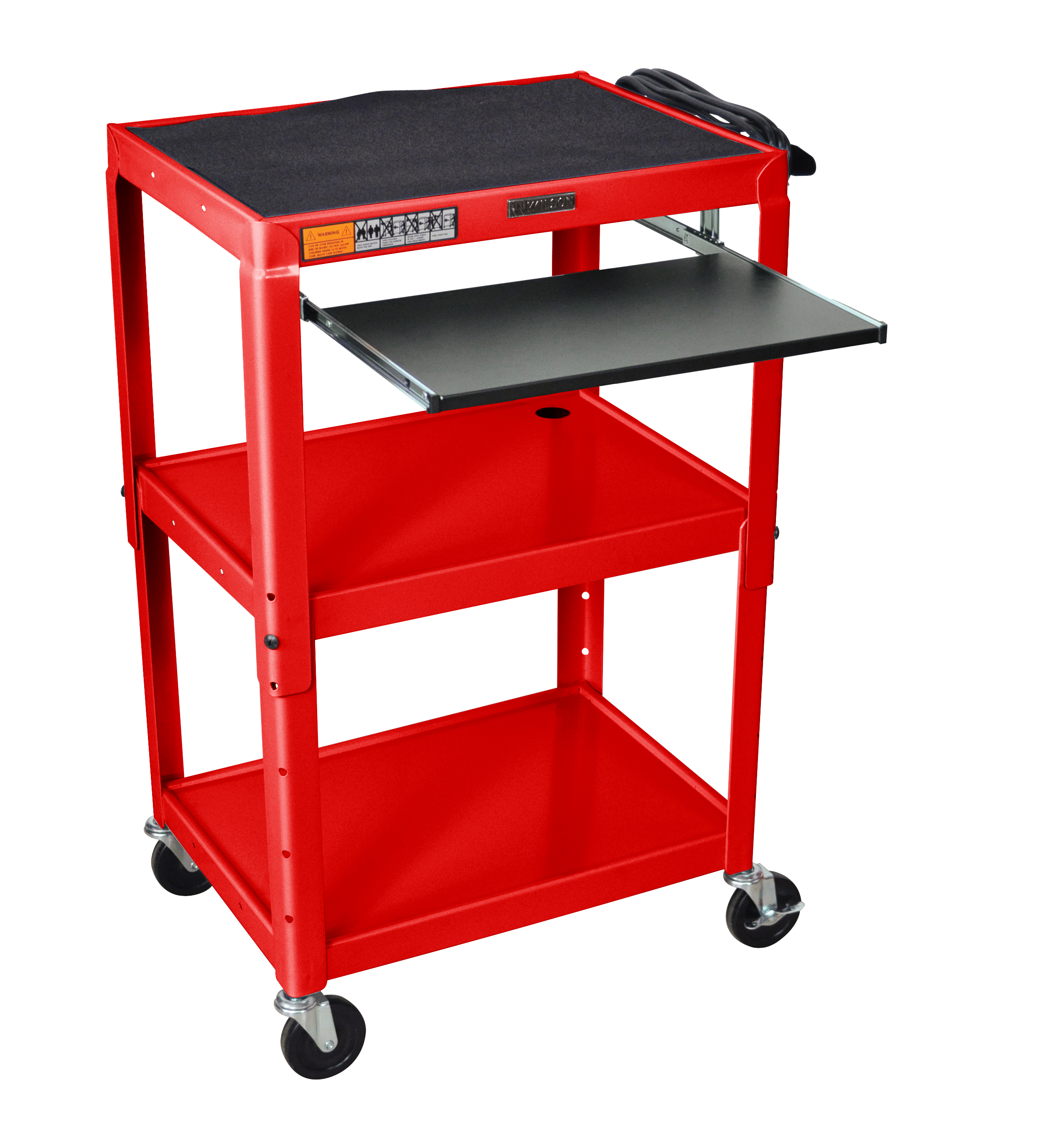 Picture of Luxor AVJ42KB-RD Adjustable Height Cart