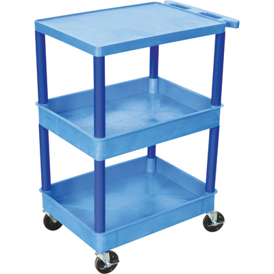 Picture of Luxor BUSTC211BU Utility Cart with 3 Shelf - Blue