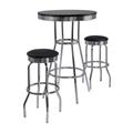 WinsomeTrading 93338 Summit 3pc Pub Table Set includes 2 Swivel Stool - Black - Metal WinsomeTrading 93338 Summit 3pc Pub Table Set includes 2 Swivel Stool - Black - Metal