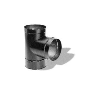 1655 6" Single Wall Stovepipe Tee with Clean-Out Cap
