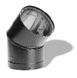 Picture of DuraVent 8645 6&quot; Double Wall Black 45 Degree Elbow