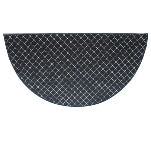 Trellis Half Round Rug - Black - 4' - Flame Resistant