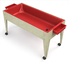 Picture of Manta Ray S6424 Red Liner Sand And Water Activity Center with Lid And 4 Casters
