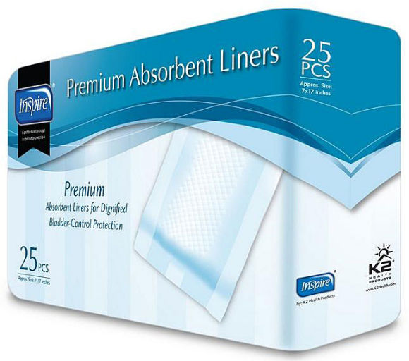 Picture of K2 Health Products LN10-7 Inspire Premium Absorbent Liners - 7 in. x 17 in. Case of 250