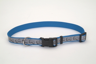 Picture of Coastal Pet Products CO46444 Lazer Brite Reflectve Collar - Bones 12 in. -18 in.